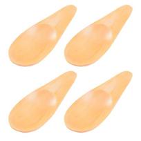 Pack of 4 Small Wood Spoons Kitchen Tool Set Short Handle Wood Utensils Suitable for Coffee Powder and Ice Cream