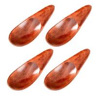 Pack of 4 Small Wood Spoons Kitchen Tool Set Short Handle Wood Utensils Suitable for Coffee Powder and Ice Cream