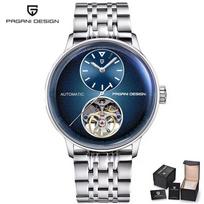 PAGANI DESIGN Naujas 42MM Turlbillon Daugiazona Laikrodis Vyrams Prabangus Naktinis Apšvietimas 1 Vyriški Automatiniai Mechaniniai Laikrodžiai PD-1796 gray