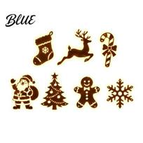 Wood Reindeer Wall Hangings 7Pcs Christmas Glowing Wooden Silhouette Lights, LED Xmas Decor, Gift for Family Santa Tree Gingerbread Snowflake F