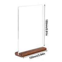 Vertical Standing Price Display Stand Solid Wood Base Poster Stand Display  Tabletop Display B 100*150mm