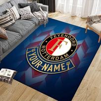 Custom Name Feyenoord Rotterdam Flannel Pattern Square Carpet,Area Rug,Carpet Rug for Living Room Bedroom Sofa Playroom Decor,Non-slip Floor Mat 40x60cm( 15x23in )