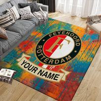 Custom Name Feyenoord Rotterdam Flannel Pattern Square Carpet,Area Rug,Carpet Rug for Living Room Bedroom Sofa Playroom Decor,Non-slip Floor Mat 40x60cm( 15x23in )
