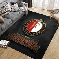 Custom Name Feyenoord Rotterdam Flannel Pattern Square Carpet,Area Rug,Carpet Rug for Living Room Bedroom Sofa Playroom Decor,Non-slip Floor Mat 60x90cm( 23x35in )