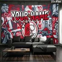 Individualus pavadinimas, AFC Ajax sieninis gobelenas, estetiškas spausdintas audinio pledas, tinkamas miegamajam, svetainei ir namų dekoravimui. 100cm x 150cm red
