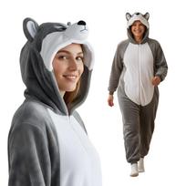 Onesie Kigurumi Pajamas Costume Disguise Gray Husky : 165 - 175Cm gray