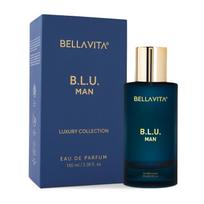 Bella Vita Luxury B.L.U Man Eau De Parfum Perfume with Lemon, Black Pepper, Orris, Musk | Premium, Long Lasting Fresh Aromatic Fragrance 100ml black