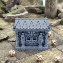 Graveyard Tomb Model Tabletop Miniatures Removable Top Ruined Miniatureland Terrain for Hobby gray
