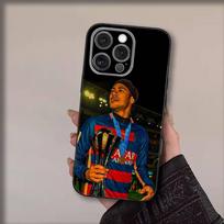 Futbolo N-Neymar'o dėklas telefonui iPhone16,15,14,13,12,11,Pro,Max,Plus,X,XS,SE4,E,Mini,Minkštas juodas dėklas iPhone15plus black