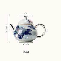 140ml Exquisite Gilt Silver Peony Art Teapot Handmade Small Pot Household Tea Making Kettle Chinese Kung Fu Tea Set 1pcs tea pot gray