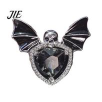 Automotive Interior Decoration Halloween Car Air Vent Clip, Metallic Skull Bat Freshener Auto Scent Diffuser Charm, Cool Aroma for Gothic Truck D black