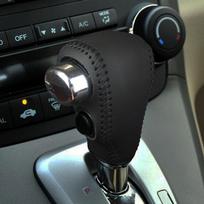 Suderinamas su 07-26 Honda CRV/Civic natūralios odos pavarų perjungimo svirties rankenėlės dangtelis automatinei pavarų dėžei. black