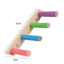 /6/8Step Bird Climbing Ladder Bird Frosted Pole Parrot Claw Grinding Teeth Grinding Pole Stand Toy Interactive Bird Accessories multi