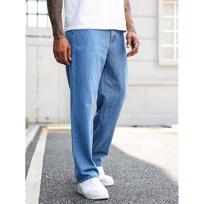 AVANOVA Men' Denim Cotton Oversized Loose Baggy Relaxed Fit WideLeg Roomy Jeans Pants for Men (Jeans Blue3 ) 34 mėlyna
