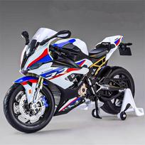 Large Size 1/9 S1000RR Alloy Racing Motorcycle Simulation Diecast Metal Street Sports Motorcycle Model With Light Kids Toys Gift white