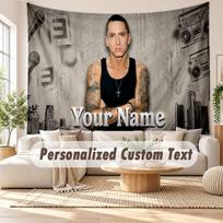 Custom Name Wall Hanging Tapestry,Eminem Decorative Backdrop Tapestry For Dorm Home 100cmx150cm