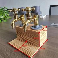 Whiskey Dispenser With Carbonized Wood Grain For Home Bar Enthusiasts Double Head