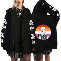 Fashion Hoodies My Hero Academia Bakugo Hawks Katsuki Bakugou KIRISHIMA Anime Zip Up Hoodie Autumn Winter Jackets Coats Male 2XL gray
