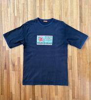 Radiohead 90s Vintage OK Computer Tour T-Shirt Size M W.A.S.T.E. Ringer Tee L beige