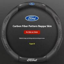 Ford Mondeo F150 Fusion Mustang EXPLORER ESCAPE EDGE Fiesta Focus Kuga Ranger Car 3D Embossing Carbon Fiber j176 Steering Wheel Cover black
