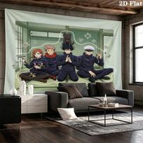 Jujutsu Kaisen Wall Tapestry Aesthetic Wall Hanging Printed Fabric Blanket Decorative Tapestries For Bedroom Living Room Home Decor 130cm x 150cm