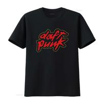 Daft Punk T Shirt Logo vintage Washed Breathable Slightly Comfortable homme Casual Unisex Soft streetwear fashion Versatile 2XL black