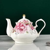 111ML European Bone China Teapot English Afternoon Tea Set Teapot High-Grade Porcelain Coffee Pot Heat Resistant Kettle Pot white