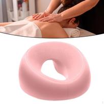 Face Down Pillow for Massage with Memory Foam Headrest And Washable Cover Travel Relaxation rožinė