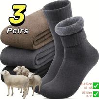 3 poros storų žieminių aksominių sniego kojinių vyrams, minkštos pliušinės šiltos kojinės į batus, dovana vyrams, tėčiams ar vaikinams 3 pairs įvairiaspalvis