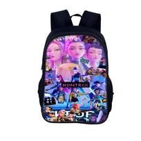 Huntrix Kpop Spausdinimo Kuprinė, 16 colių Stiliaus, Pradinių ir Vidurinių Mokyklų Mokiniams (Raganaitės merginų grupė) 16 inch schoolbag pink