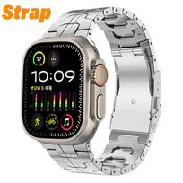 Men Titanium Strap for Apple Watch Ultra 1/2 49mm Series 10 9 8 7 46mm 45mm Luxury Band+case for Iwatch SE 6 5 4 44mm Wristband ultra 1 2 49mm sidabras