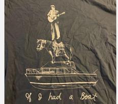 VTG LYLE LOVETT IF I HAD A BOAT Shirt Short Sleeve Black Unisex S-5XL Unisex T-Shirt M gray