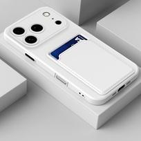 Prabangus minkštas silikoninis kortelių laikiklis piniginė telefono dėklas, skirtas iPhone 17 16 15 14 Plus 13 12 11 Pro Max, atsparus smūgiams, su kortelės lizdu, galinis dangtelis iPhone 15 Pro