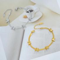 Butterfly Bracelet Snake Bone Chain High-end Light Luxury Versatile 19CM beige