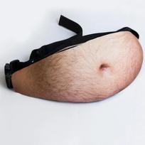 Funny Fanny Pack for Men Women,PU Leather Foldable Lightweight Bum Bag with Adjustable Strap, Zipper Closure, Gag Gift for Party black