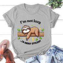 2026 New Unisex Short Sleeve Sloth IM Not Lazy IM Energy Efficient Print T Shirts Women Causal Harajuku Tops Funny Sloth Tops 4XL white