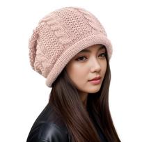 Fashion Comfy Stretch Women Knitted Hats Windproof Coldproof Warm Cap Ear Protection Winter Hat Outdoor