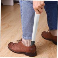 Handle Stainless Steel Shoehorn Puller Metal Shoehorn with Long Handle for Home Use Auxiliary for Wearing Shoes Easy GripI deal Aid for the Elderly 16.54inch gray