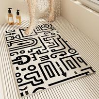 Bathroom Rugs,No Slip Bath Rugs,Quick Dry,Machine Washable,Low Pile,Absorbent,Shower Outside,Sink,Home Decor Accessories (as the picture,400MMx600MM) white