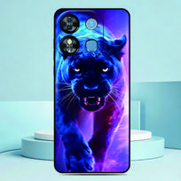 Juodojo Panteros telefono dėklas Doogee Note 56 / Note 56 Pro / Note 56 Plus Minkšto silikono apsauginis galinis dangtelis Pasidaryk pats individualizuota nuotrauka Doogee Note 56 blue