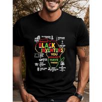 with Design 'African American Inventors Map 'Casual Street Style Crew Neck Short-sleeved Loose Cool Summer Tee, Suitable for Casual Attire, Outdoor L juoda