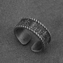Norse Mythology Norwegian Forest Ring for Men, Retro Woodland Tree Design Adjustable Open Ring, Nature Inspired Artistic Jewelry Men balta