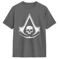 Assassins Creed TShirt Beach Cotton T Shirts For Male Print Tee Shirt Short Sleeves Vintage Tops L gray