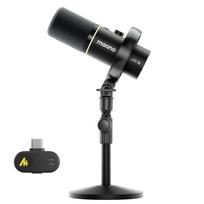 MAONO Wireless Podcast Microphone, WirelessUSBXLR Connection, PC Dynamic Microphone with Microphone Stand, Compatible with