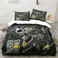Murder-Drones Cartoon 3D NEW Duvet Cover Pillowcase Bedding Set Adult Boy Girl Bedroom Decoration Children Single Double Large 140x200cm gray