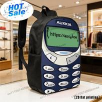 Retro Keypad Phone, Lightweight, Large-capacity Unisex Backpack with Adjustable Shoulder Straps, Side Pockets, Suitable for Casu One Size blue