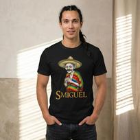 Smiguel Mexican Sombrero T Shirt Funny Culture Mashup SmAgol Parody Fiesta Top Vintage Designer Clothes Unisex L black