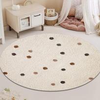 Soft Spotted Pattern Print Round Area Rug for Office Chair, Playroom, Bedroom and Living Room Decor Diameter 90cm