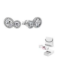 Pandora 925 Sterling Silver Earrings Women's Silver 293774C01-1 F-Original Bagged white