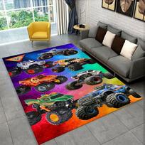 Cartoon Monster Truck Monster Jam Non-Slip Area Rug for Living Room,Bedroom,Playroom,Carpet Floor Mat Home Decor Rug Room 40cm x 60cm